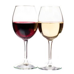 Elegant Wine Glass on a White Background, Showcasing the Refined and Timeless Appeal of Wine. 