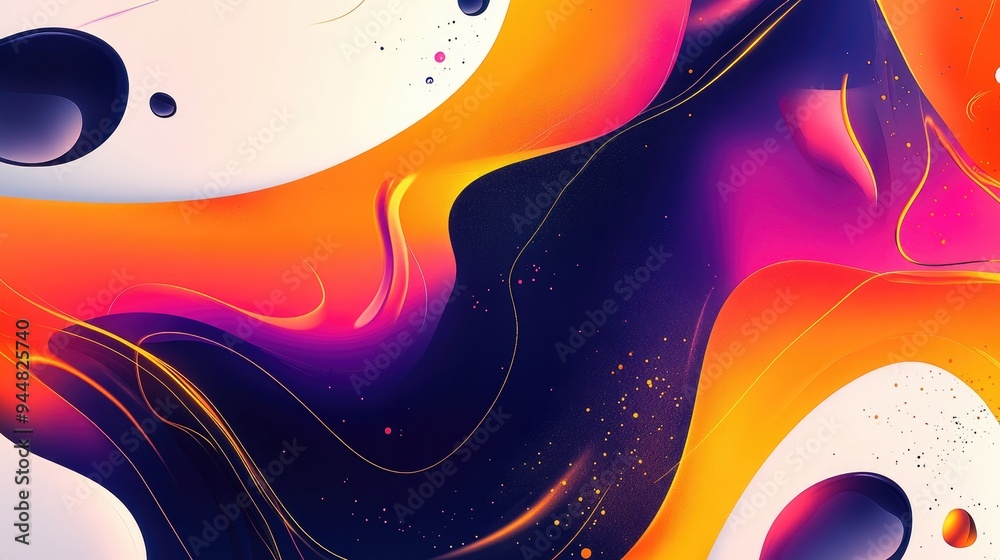 Poster abstract background design with a blend of vibrant colors and dynamic shapes creating an eye catchin