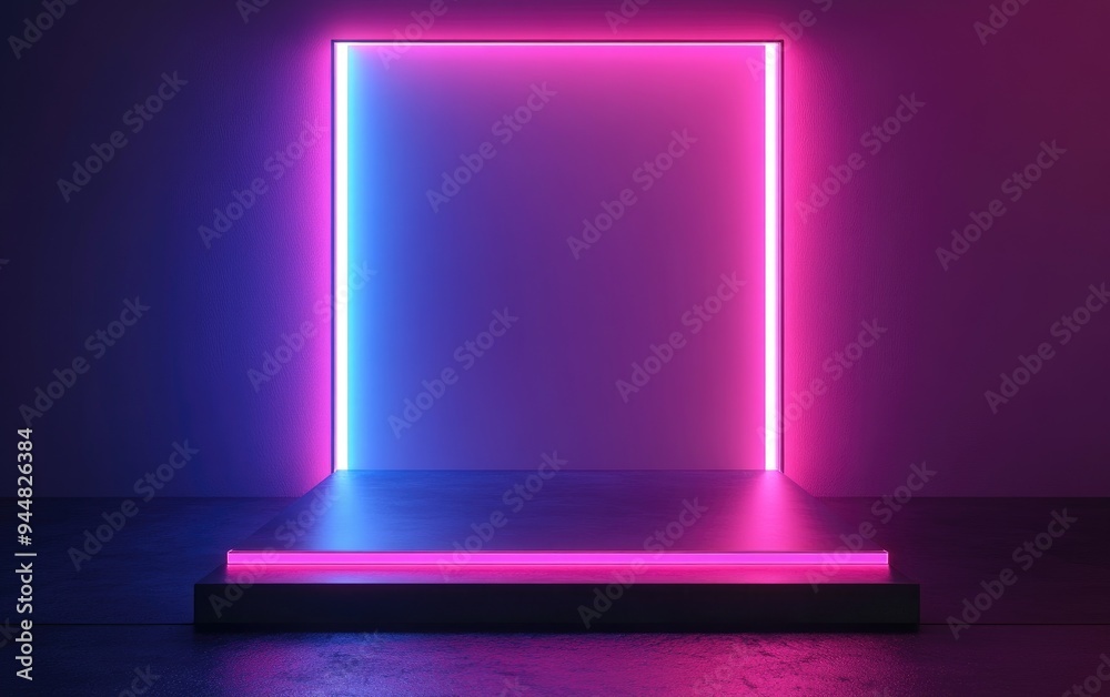 Aufkleber 3D render of a background featuring a pedestal and a showcase showcasing an abstract minimal concept with blank space and a clean simple design in a minimalist style