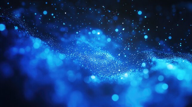 Abstract blue particles for event trailers cinematic openers and digital technology concert backgrounds