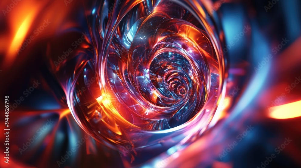 Fototapete abstract fractal light background in 3d rendering