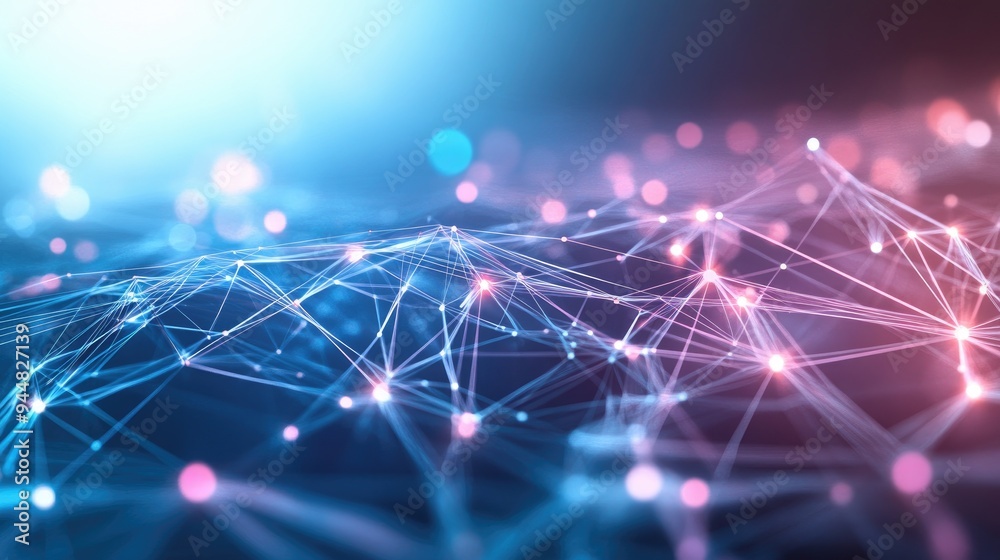 Poster an elegant abstract background showcasing digital technology with interconnected network lines