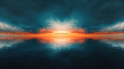 Abstract surreal landscape backdrop featuring a fractal horizon