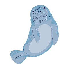 cute cartoon manatee
