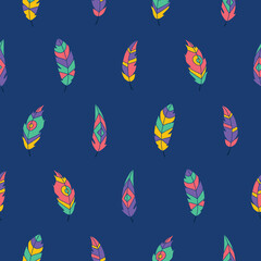 Collection of Feather Vector Seamless Pattern illustration Design