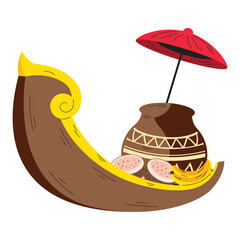 snake boat and kalash of south indian culture