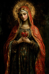 Immaculate Heart of Mary. AI generative. © Dar1930