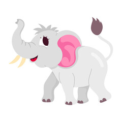 A flat style sticker of cute elephant walking 

