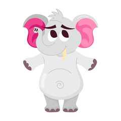 Cartoon style sticker of elephant

