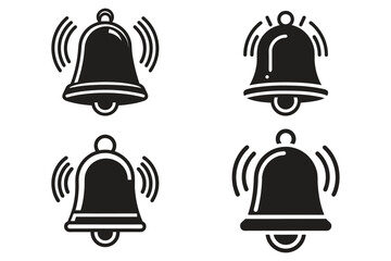 Versatile Notification Bell Icons: Customizable Vector Designs for Alerts and Messages.