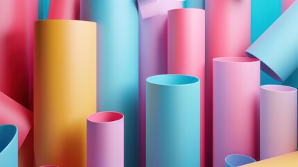 Abstract Colorful Cylinders