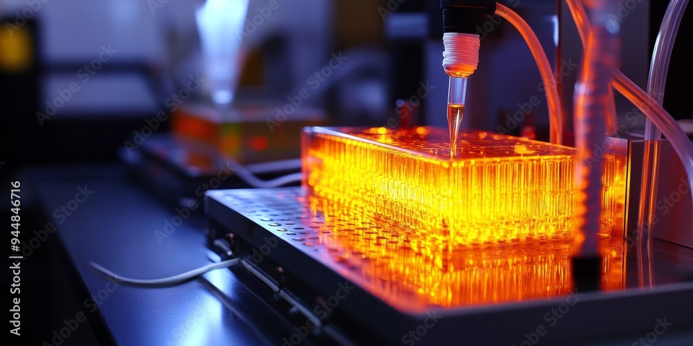 Aufkleber a heat conduction experiment, with temperature sensors monitoring the transfer of thermal energy thr