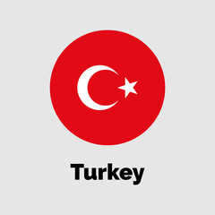 Turkey flag vector icon. Turkish flag vector icon. Turkey flag vector icon