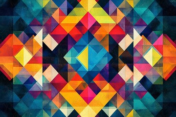 Abstract Geometric Pattern with Vibrant Colors created with Generative AI
