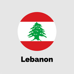 Lebanon flag with official colors and proportions. Vector illustration.