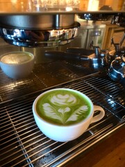 Hot Green tea in a cup