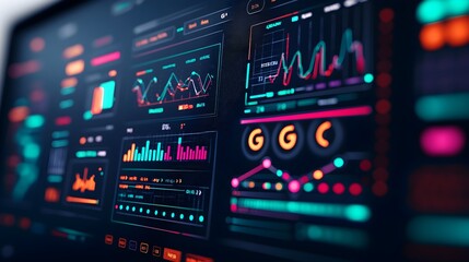 Obraz premium Futuristic 6G Network Interface with Real-Time Automation and Data Visualization