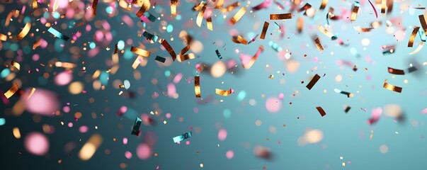 Mesmerizing Glittery Confetti Raining Down in Slow Motion with Selective Focus