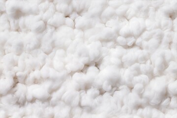 Fluffy white batting cotton fibers, creating a soft and textured background. The image showcases the natural, airy quality of cotton, ideal for textile or nature themes.