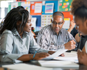 Educators Reviewing Data Trends to Enhance Student Performance