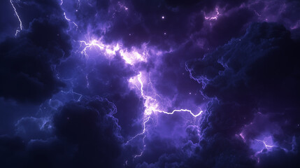 lightning strom in the cloudy night sky