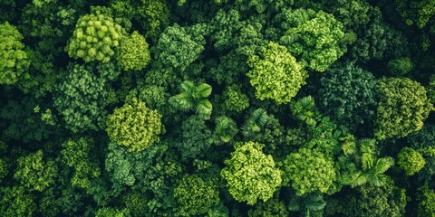 Naklejka premium a forest canopy from above, representing the vast natural resources and their importance to the environment