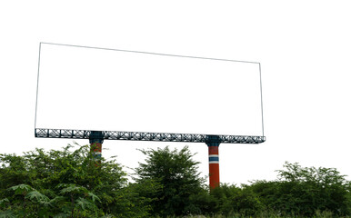 Blank big billboard isolated on transparent background. Mockup for your advertising and design