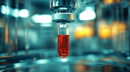 Macro view of an IV drip chamber