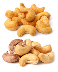 cashew nuts on white background