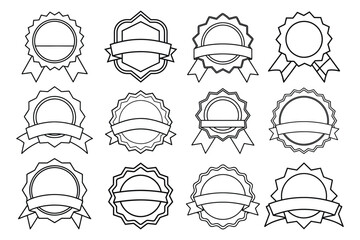 Ribbon Badge Icon: A Versatile Monochromatic Design for Awards, Certificates, and Promotions