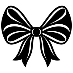 Decorative bow design silhouette vector art illustration	
