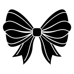 Decorative bow design silhouette vector art illustration	