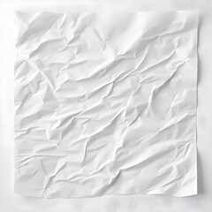 Obraz premium Crumpled Blank White Paper Texture with Wrinkled Surface Abstract Background
