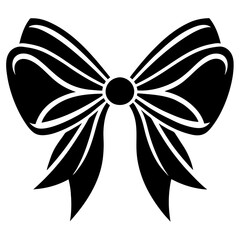 Decorative bow design silhouette vector art illustration	