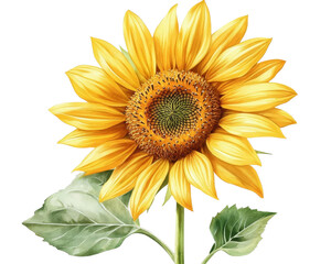 Fototapeta premium A vibrant, detailed sunflower displaying its golden petals and textured center, symbolizing warmth and positivity.