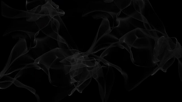  Flowing gray smoke-like patterns on a dark background with the MicrostockPlus logo overlayed in the foreground. Subtle and mysterious abstract visual. High quality 4k footage