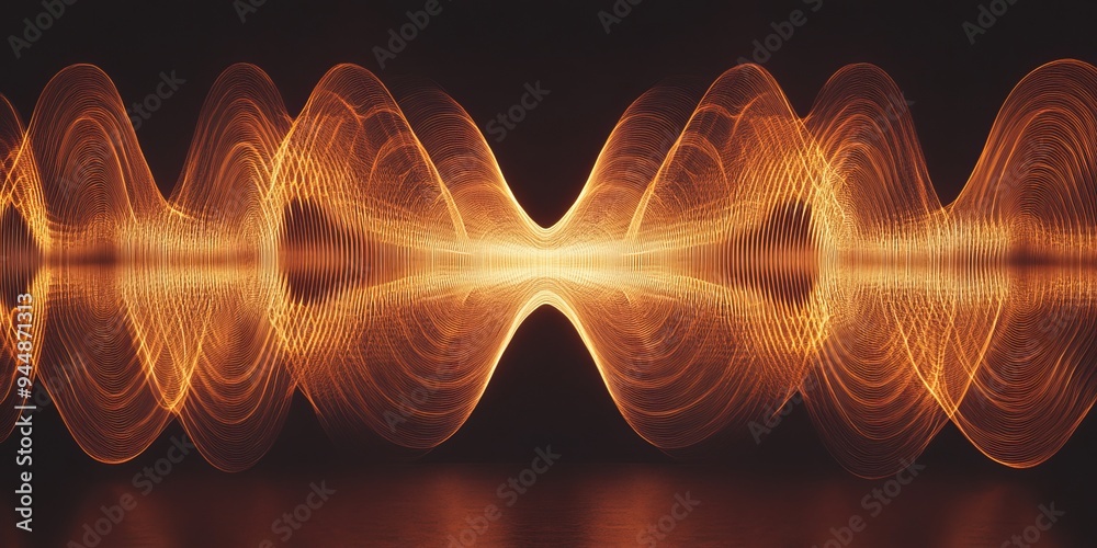 Poster interference patterns created by a double-slit experiment, showcasing the wave nature of light