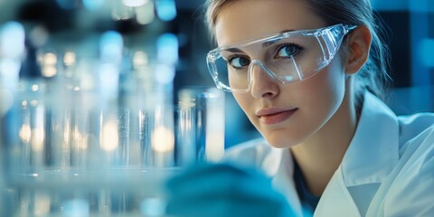 a researcher testing a novel concept in the lab, with digital data collection and real-time results driving innovation