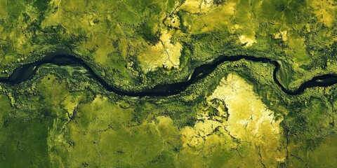 a river?s meandering path through a floodplain, illustrating the dynamic processes of Earth?s surface