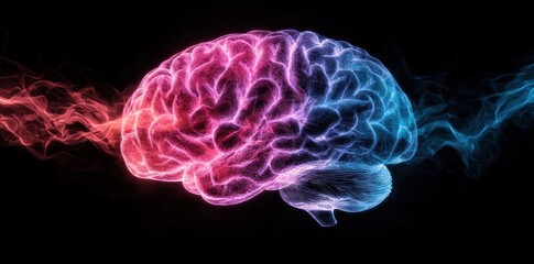 Obraz premium Glowing brain structure