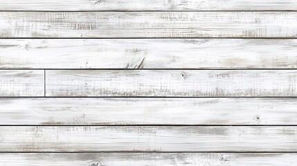 Obraz premium Textured background featuring whitewashed wooden planks arranged horizontally. The wood has a rustic appearance with visible grain and knots, creating a warm and inviting atmosphere.