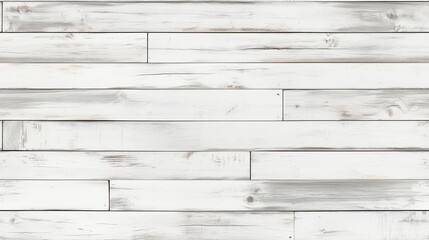 Fototapeta premium Whitewashed wooden planks arranged horizontally. The texture shows natural wood grain and knots, creating a rustic and clean aesthetic.