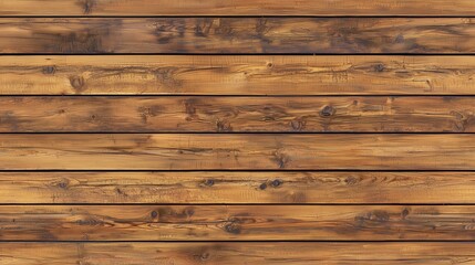 Obraz premium Wooden planks arranged horizontally, showcasing natural wood grain and texture. The warm tones of the wood create a rustic and inviting appearance.