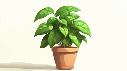 Obraz premium 2D cartoon style potted plant