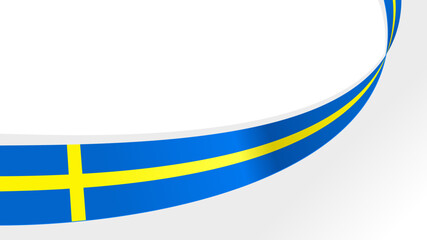 wavy sweden flag vector background with copy space for text. sweden national day