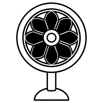recommend clip art: Electric Fan Black Silhouette Line Art Vector