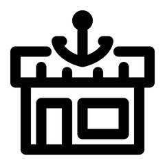 anchor store, anchor shop, anchor tenant, draw tenant, key tenant outline icon