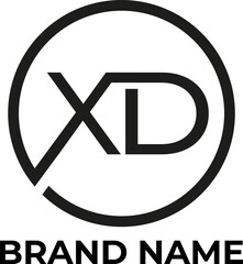 XD circle letter logo design