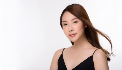 Fototapeta premium 若くて美しいアジア人の女性の美容ポートレート（Beauty portrait of a young and beautiful Asian woman） 