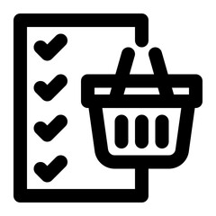 checklist, check list, list, shopping, shopping checklist outline icon
